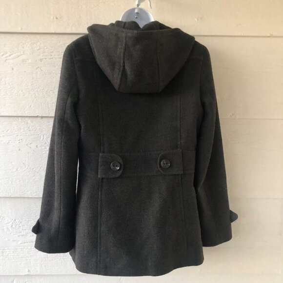 Kenneth Cole Reaction Size 8 Double Breasted Fitted Wool Blend Gray Jacket Coat - Picture 4 of 15